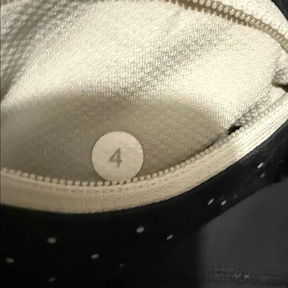 Lululemon Wunder Under Roll Down Crop Black Polka Dot Waistband White Stripe {4} - Picture 8 of 11